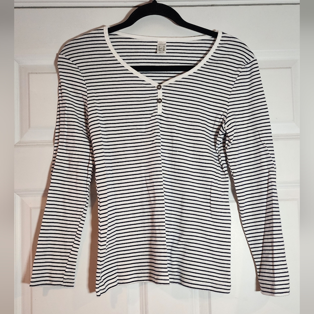 Lascana Black and White Striped Women's Top Size 8/10